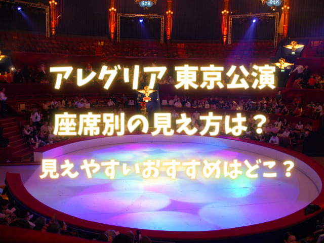 アレグリア東京公演の座席別の見え方は？見えやすいおすすめはどこ？