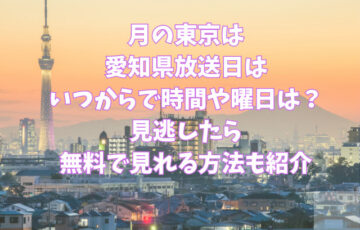 4月の東京はの愛知県放送日はいつからで時間や曜日は？見逃したら無料で見る方法も紹介