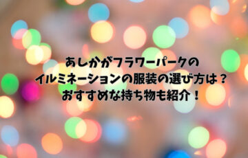 あしかがフラワーパークのイルミネーションの服装の選び方は？おすすめな持ち物も紹介！